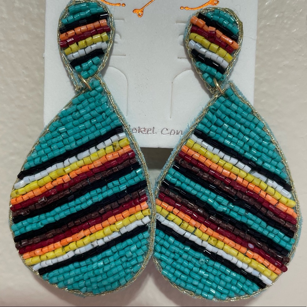 ❤️NEW ARRIVAL! Multicolor Beaded Teardrop Earrings